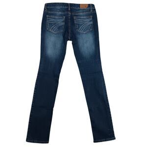 Vigoss Vintage Skinny Jeans Womens 3/4 30X30 Blue‎ Fade Embroidered Back Stretch